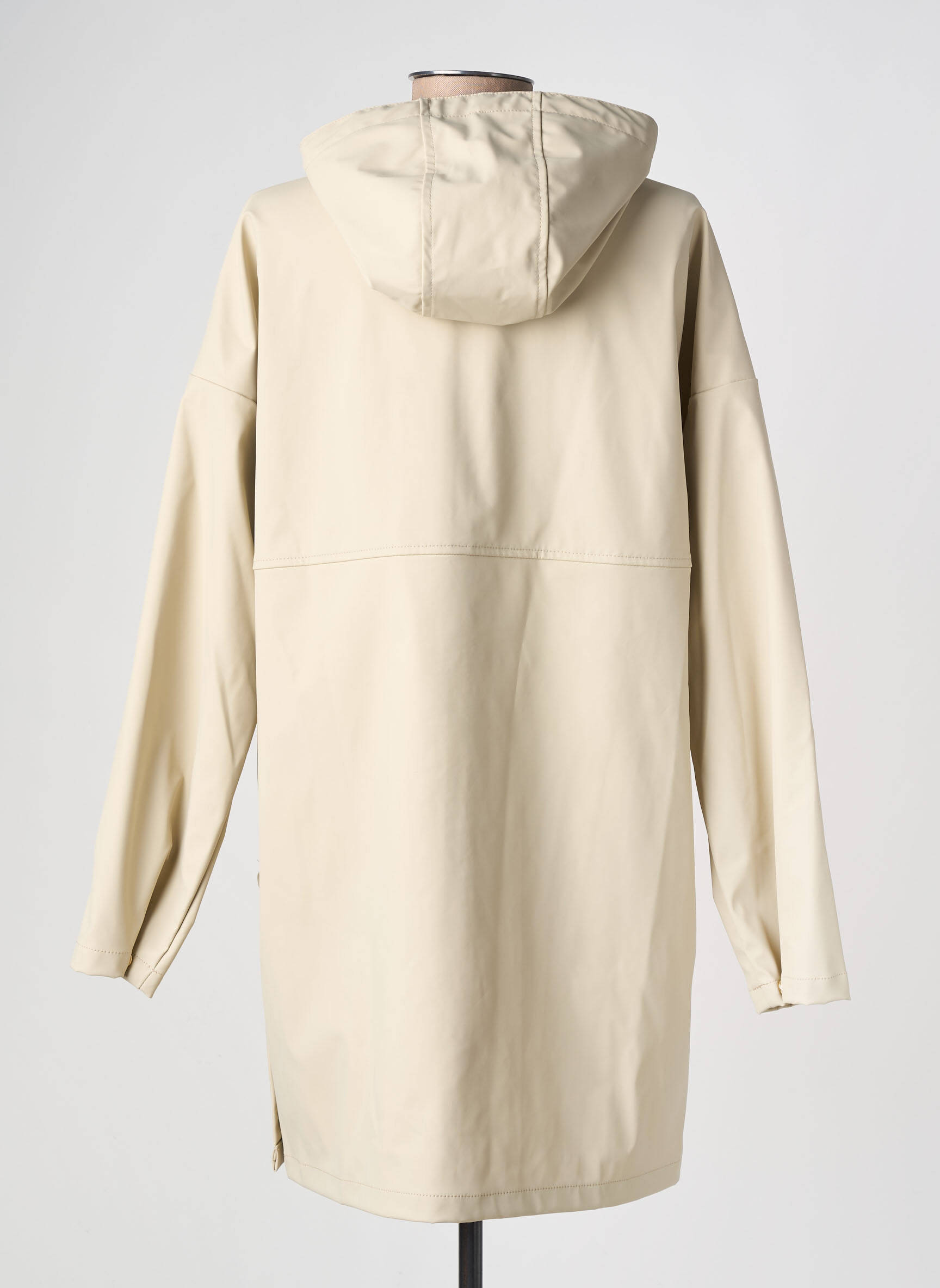 Imperméable fermeture zippée sur le devant a capuche beige ELLE EST OU LA MER femme