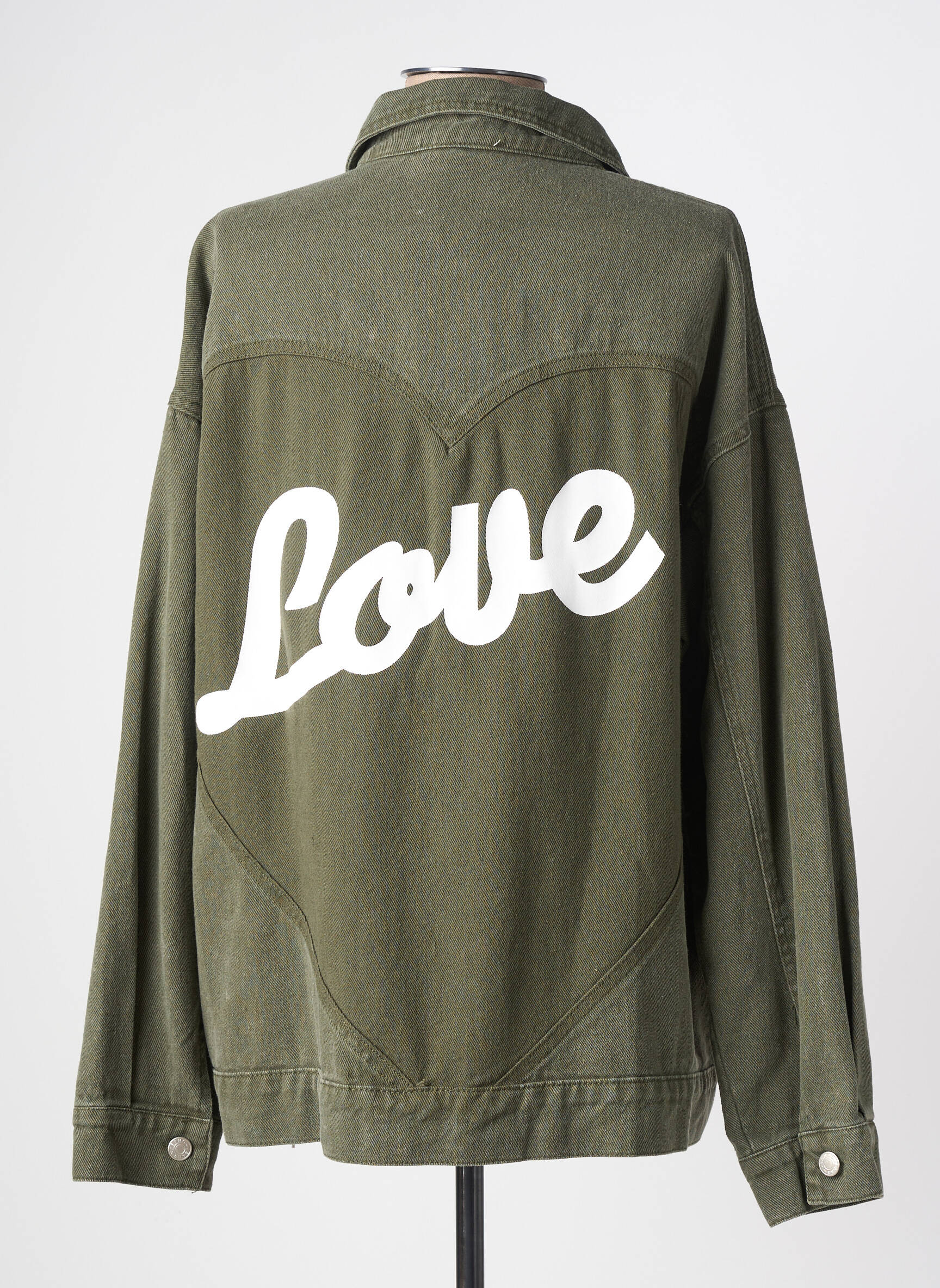 Veste casual poignets boutonnés avec fente vert KILKY femme