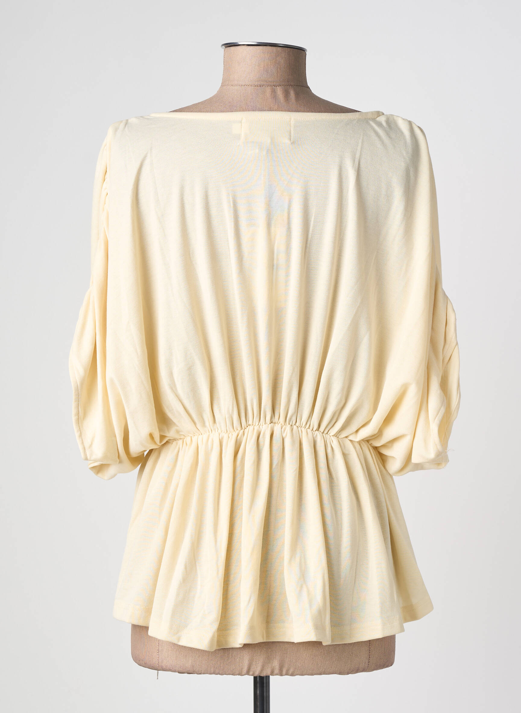 Top stretch manches courtes jaune JUBYLEE femme