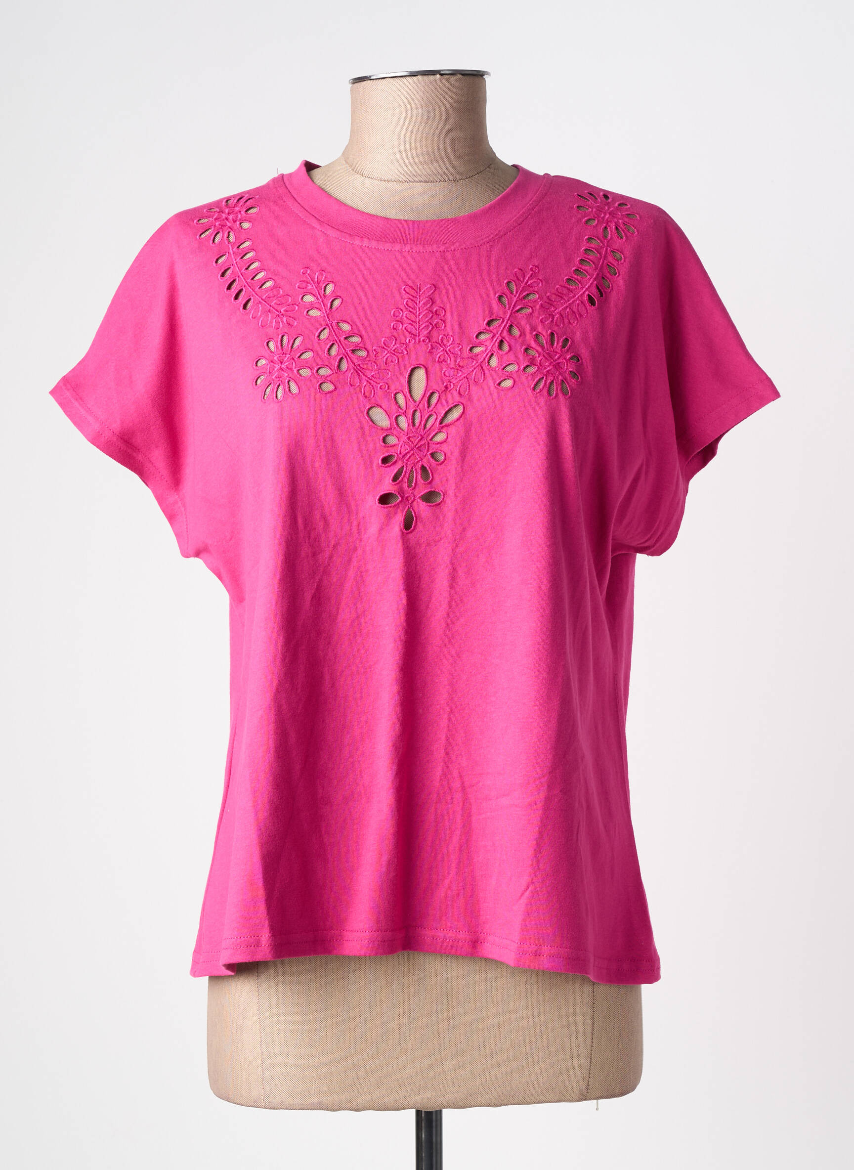 Top manches courtes manches courtes rose JUBYLEE femme