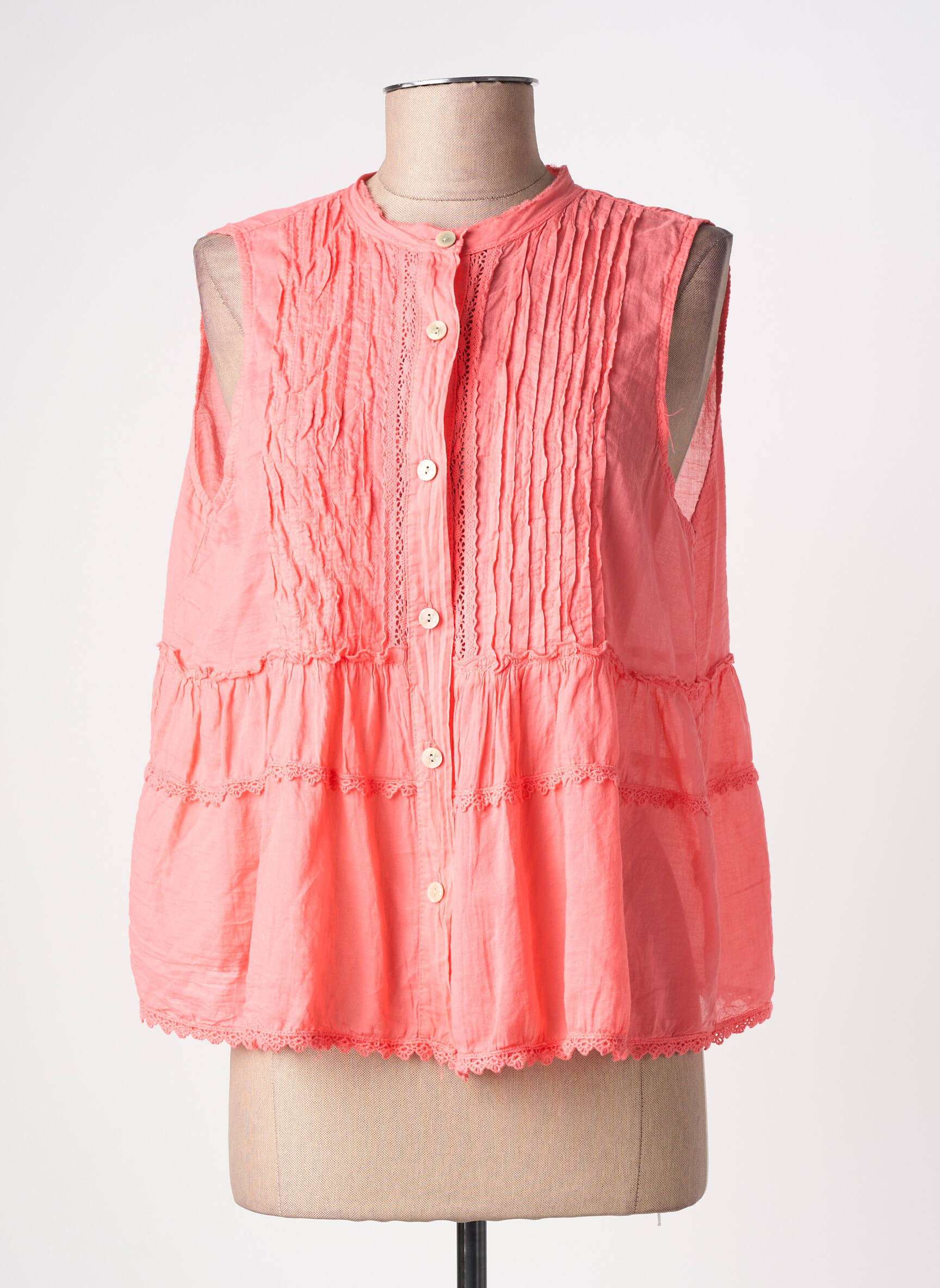 Top sans manche sans manche rose ANDROMEDE femme