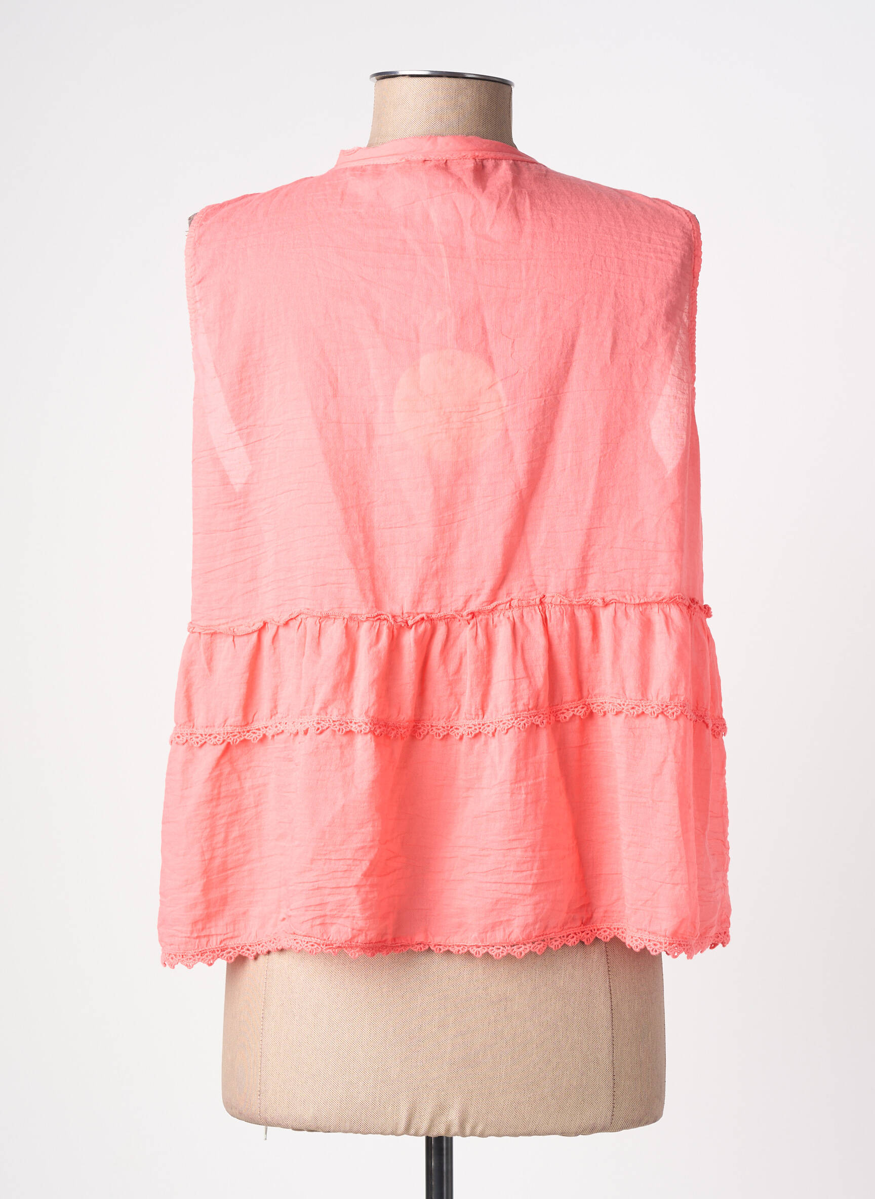 Top sans manche sans manche rose ANDROMEDE femme