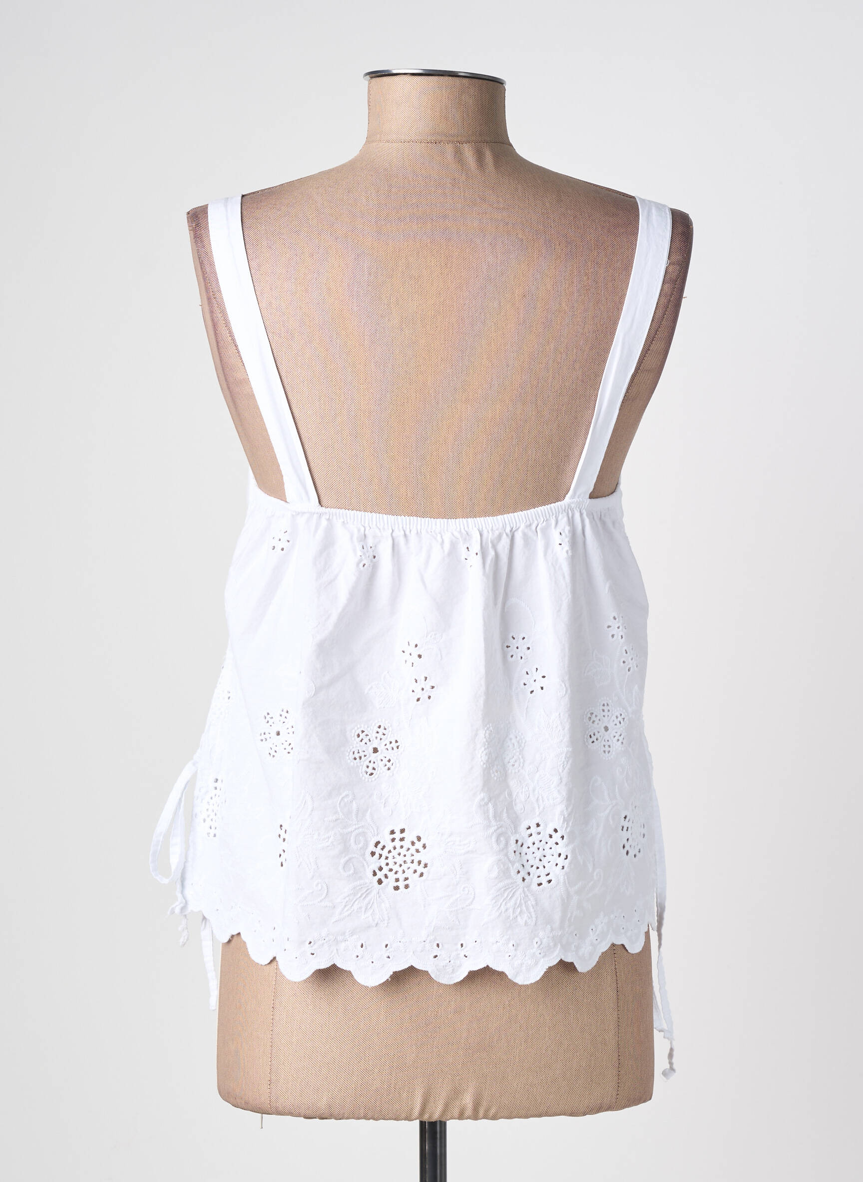 Top col carré sans manche blanc ANDROMEDE femme