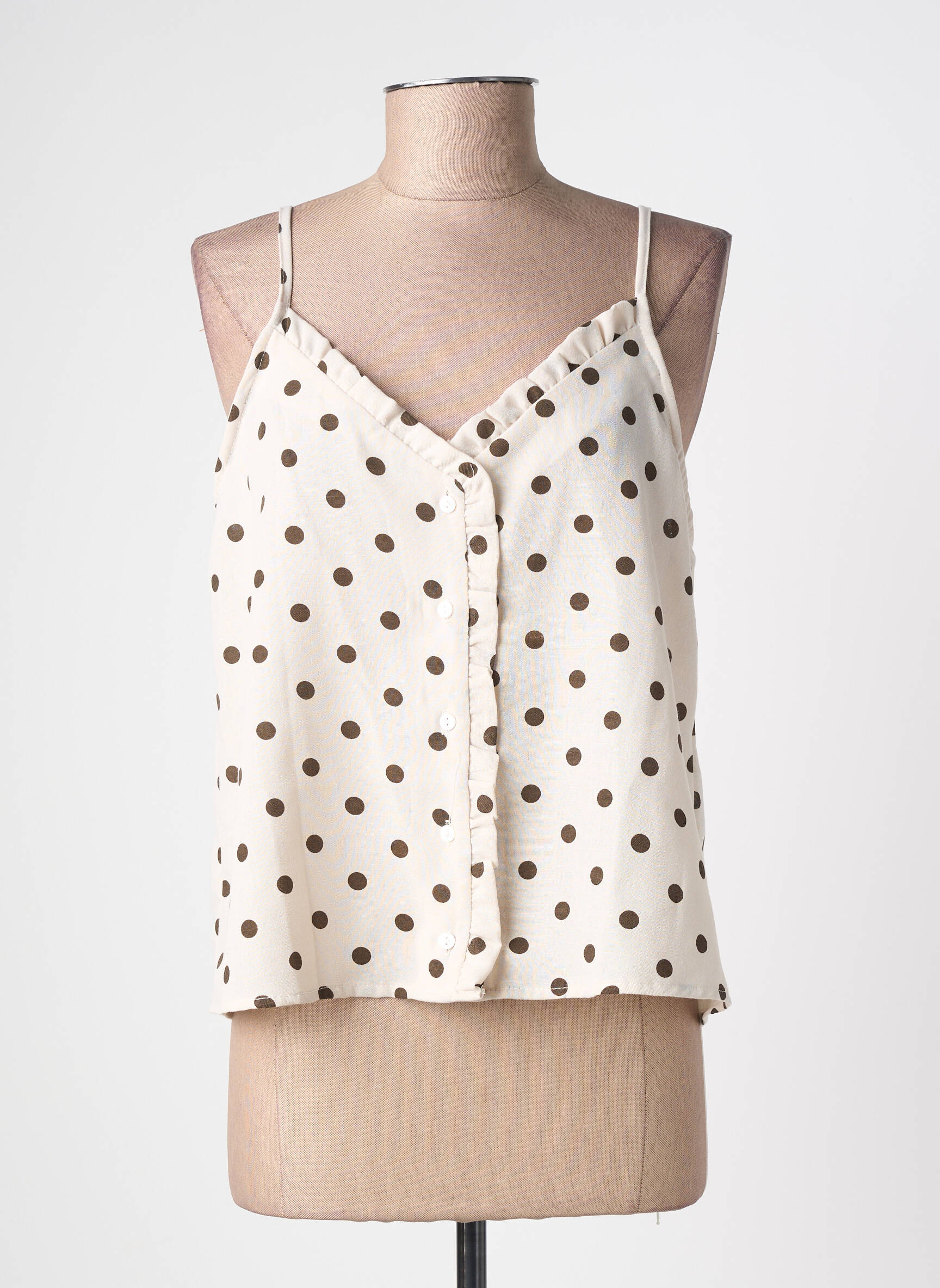 Top manches bretelles ajustables sans manche beige JUBYLEE femme