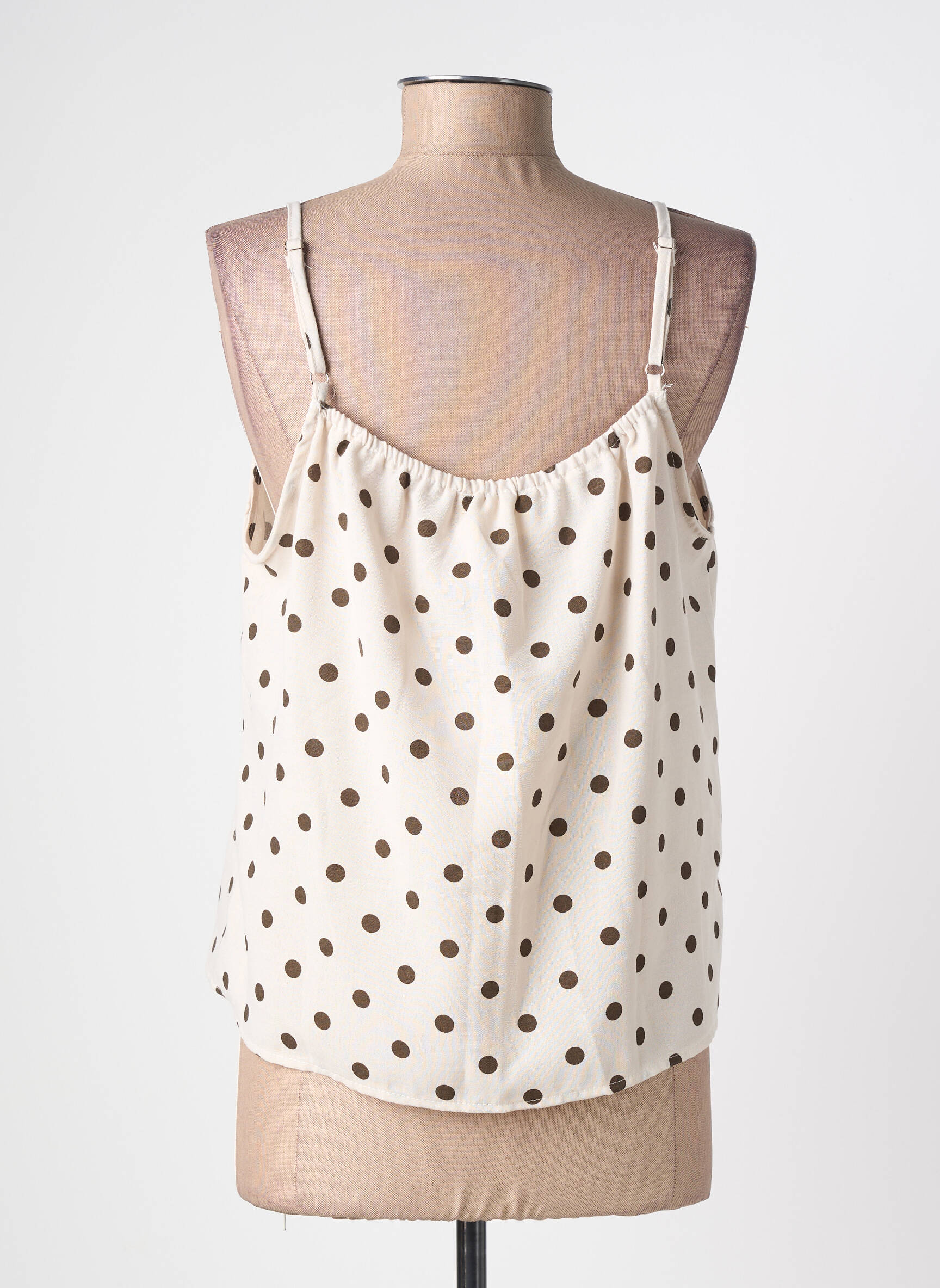 Top manches bretelles ajustables sans manche beige JUBYLEE femme