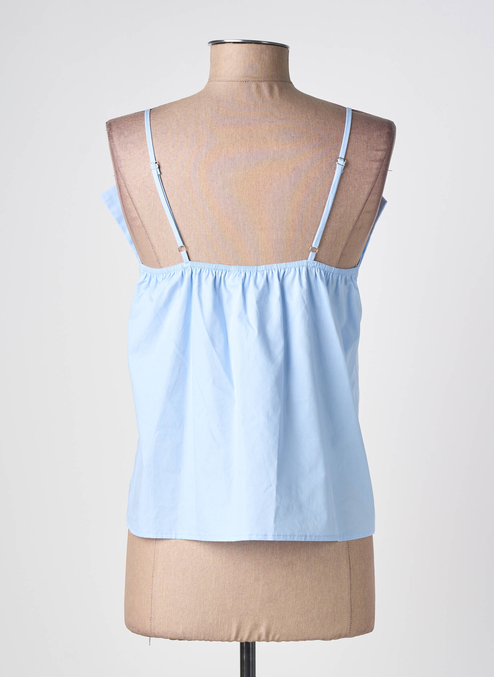 Top col v fines bretelles bleu KILKY femme