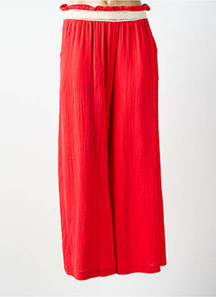 Pantalon droit stretch taille normale rouge KILKY femme