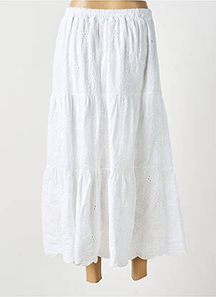 Jupe mi-longue taille normale blanc ANDROMEDE femme