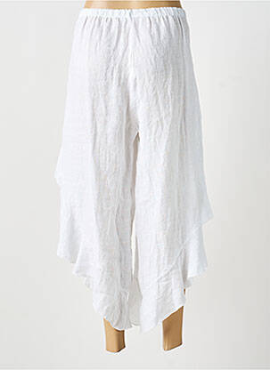Pantacourt taille élastique taille normale blanc PURO LINO femme