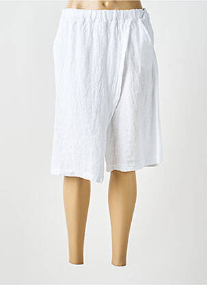 Bermuda taille élastique taille normale blanc PURO LINO femme
