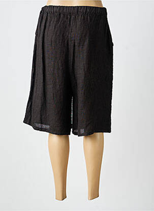 Bermuda taille élastique taille normale marron PURO LINO femme