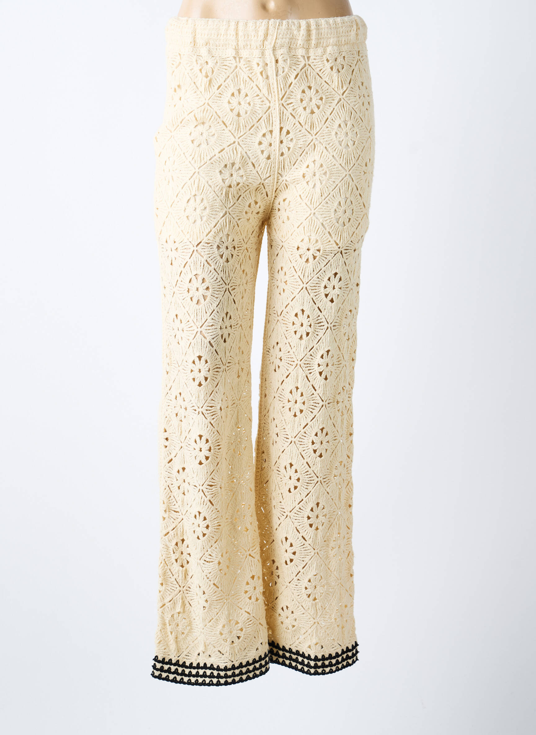 Pantalon droit stretch taille normale beige INTUITION femme