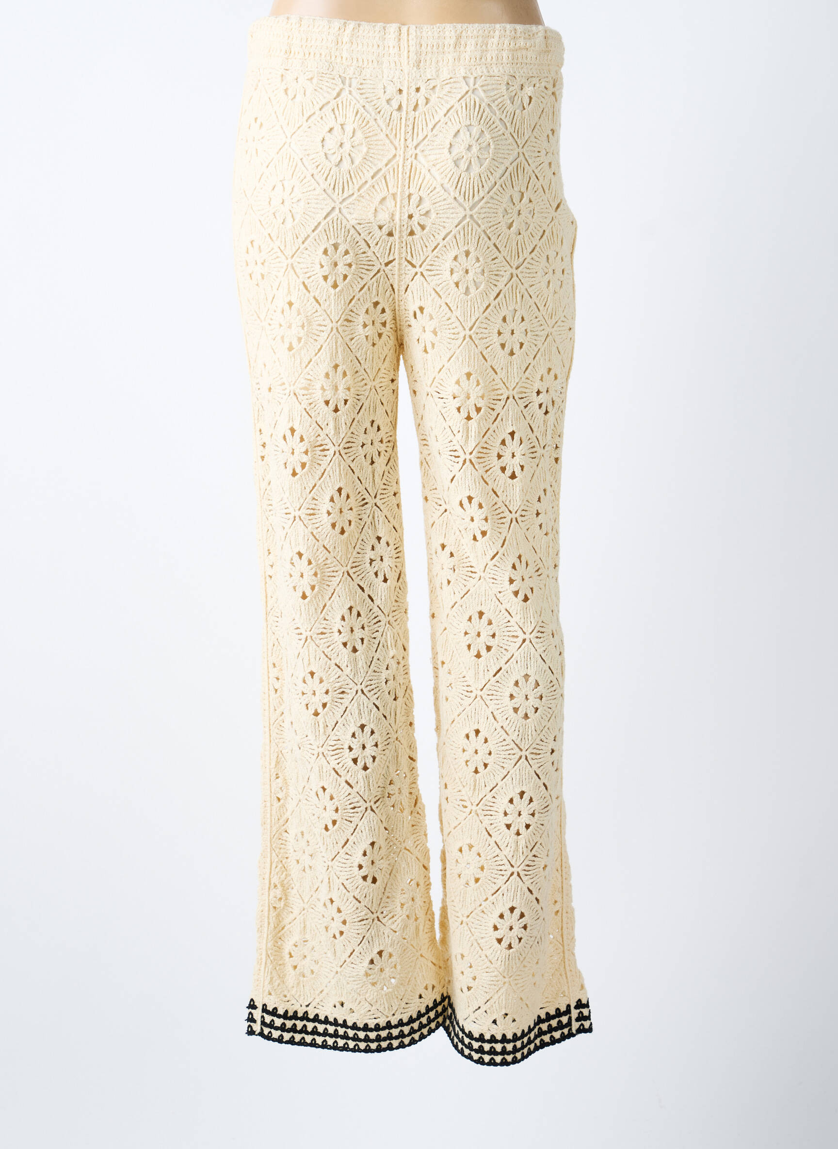 Pantalon droit stretch taille normale beige INTUITION femme