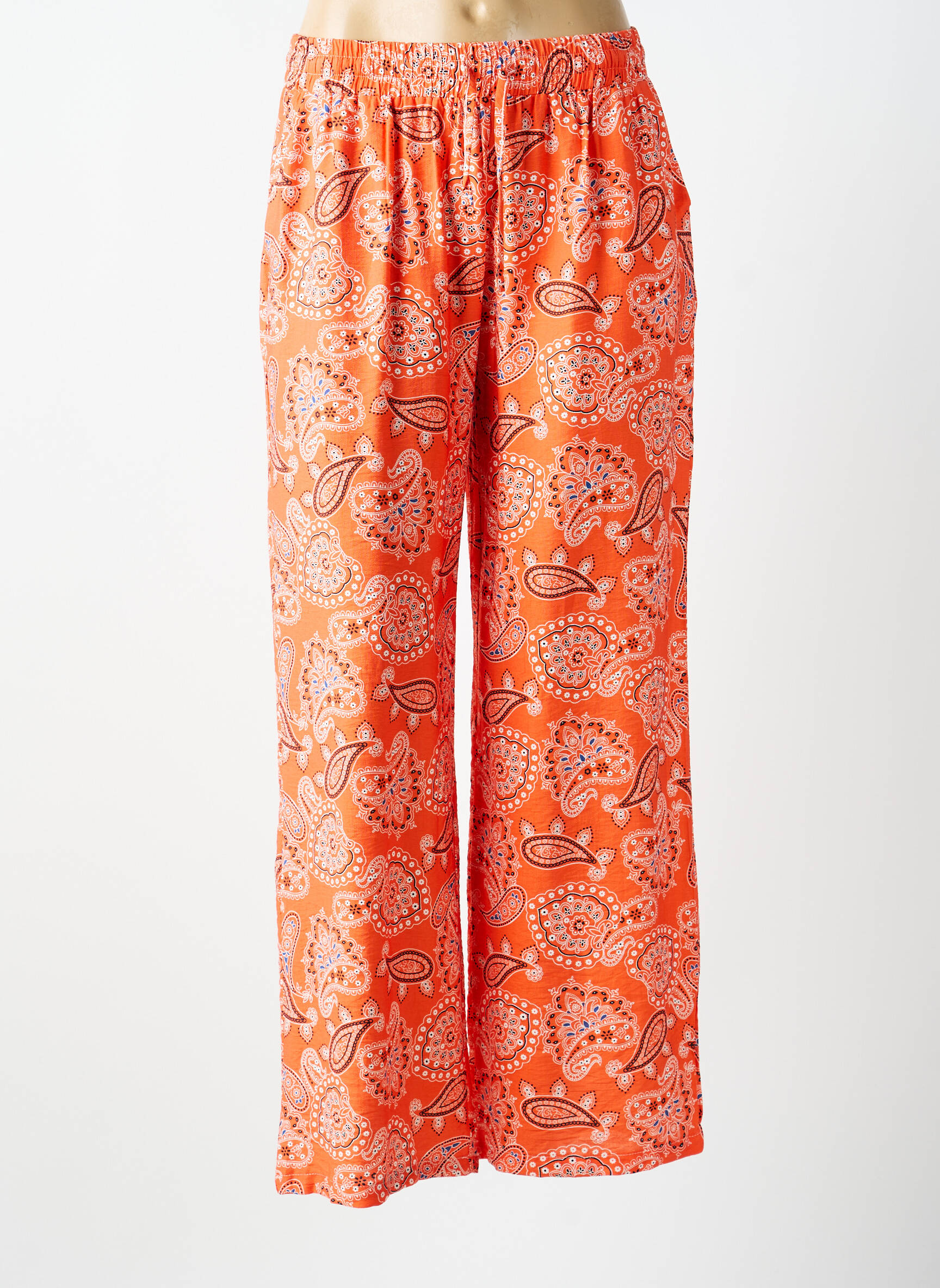 Pantalon droit stretch taille normale orange JUBYLEE femme