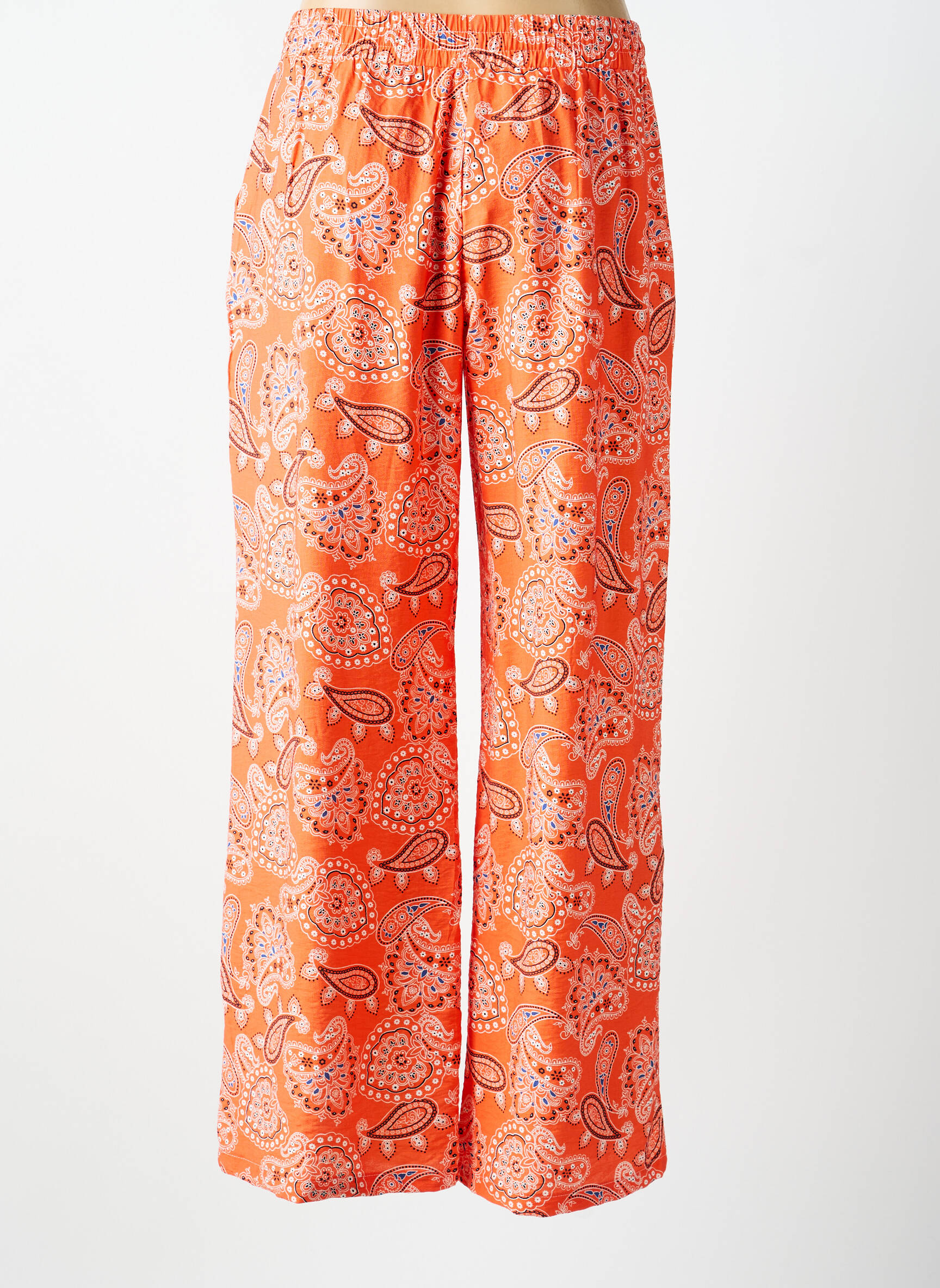 Pantalon droit stretch taille normale orange JUBYLEE femme