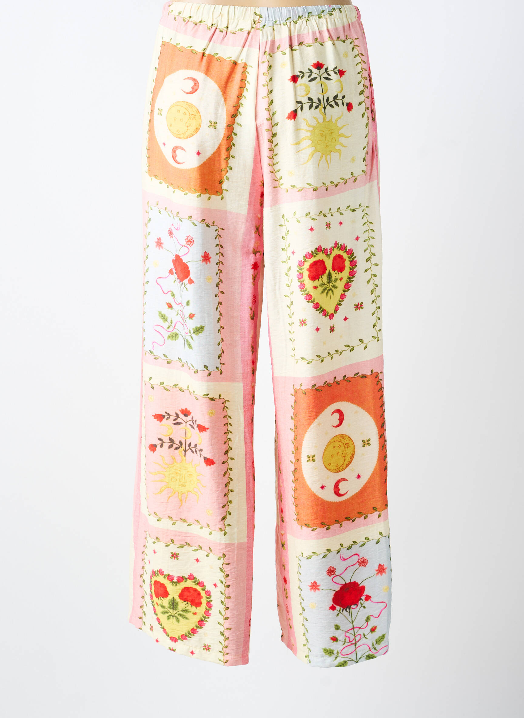 Pantalon droit taille élastique beige KILKY femme