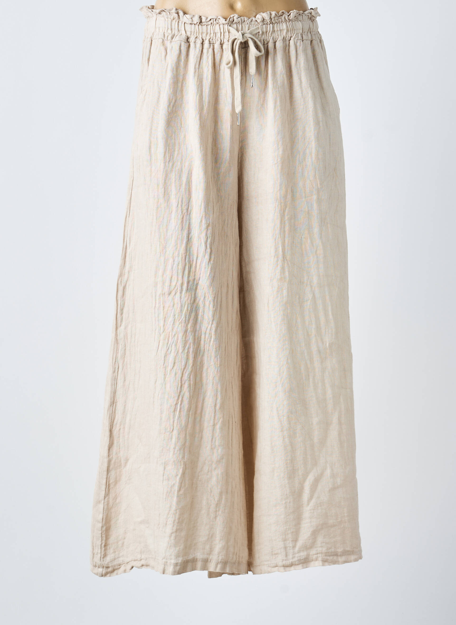 Pantalon droit stretch taille normale beige NEW COLLECTION femme