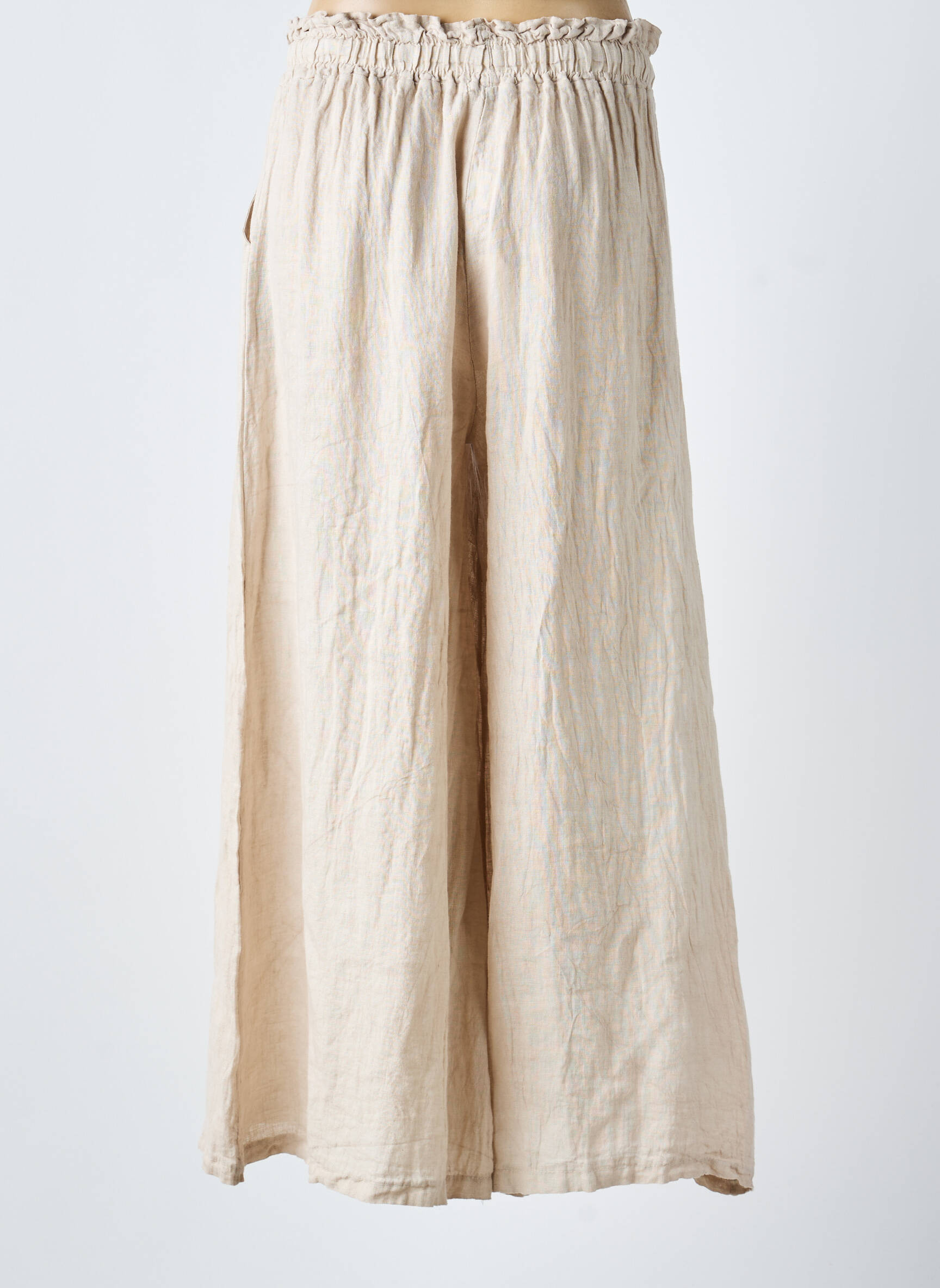 Pantalon droit stretch taille normale beige NEW COLLECTION femme