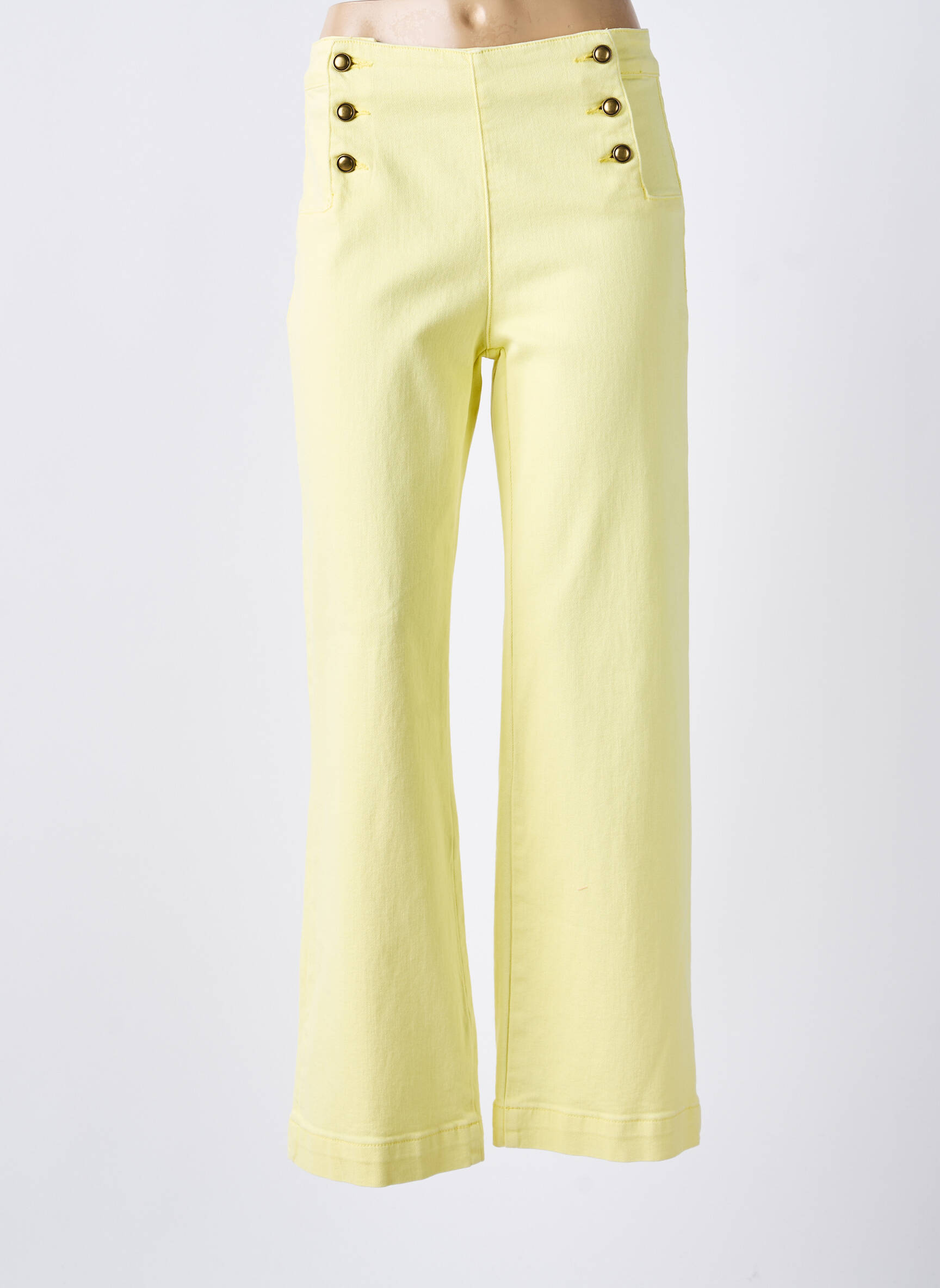 Jeans coupe droite taille normale taille normale jaune MAJOLICA femme