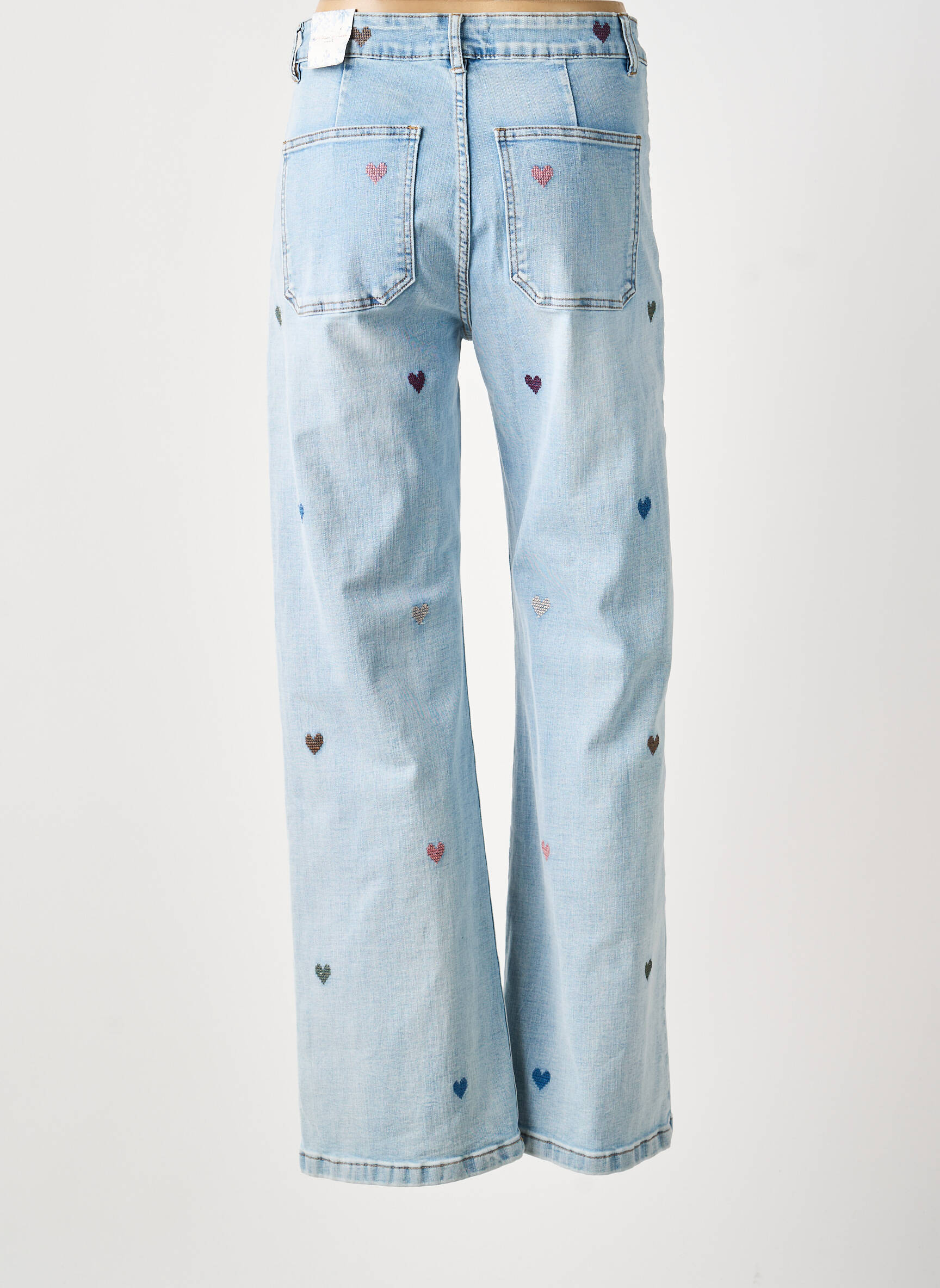 Jeans coupe droite taille normale taille normale bleu MAISON ONADO femme