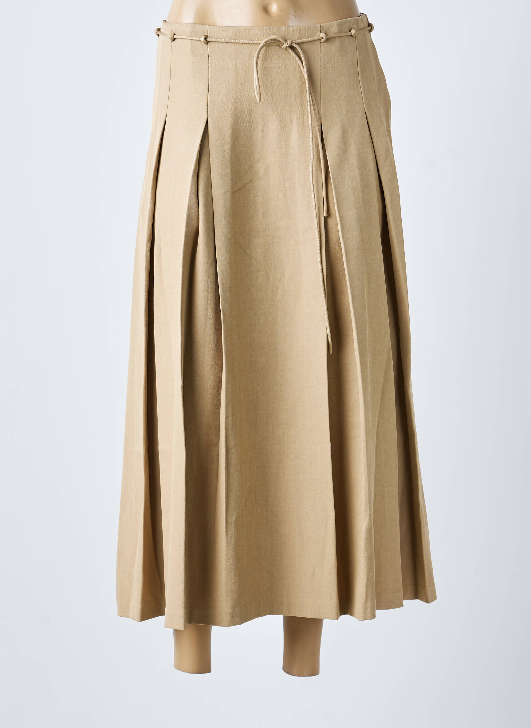 Jupe longue fermeture zippée au dos beige Y.A.S femme