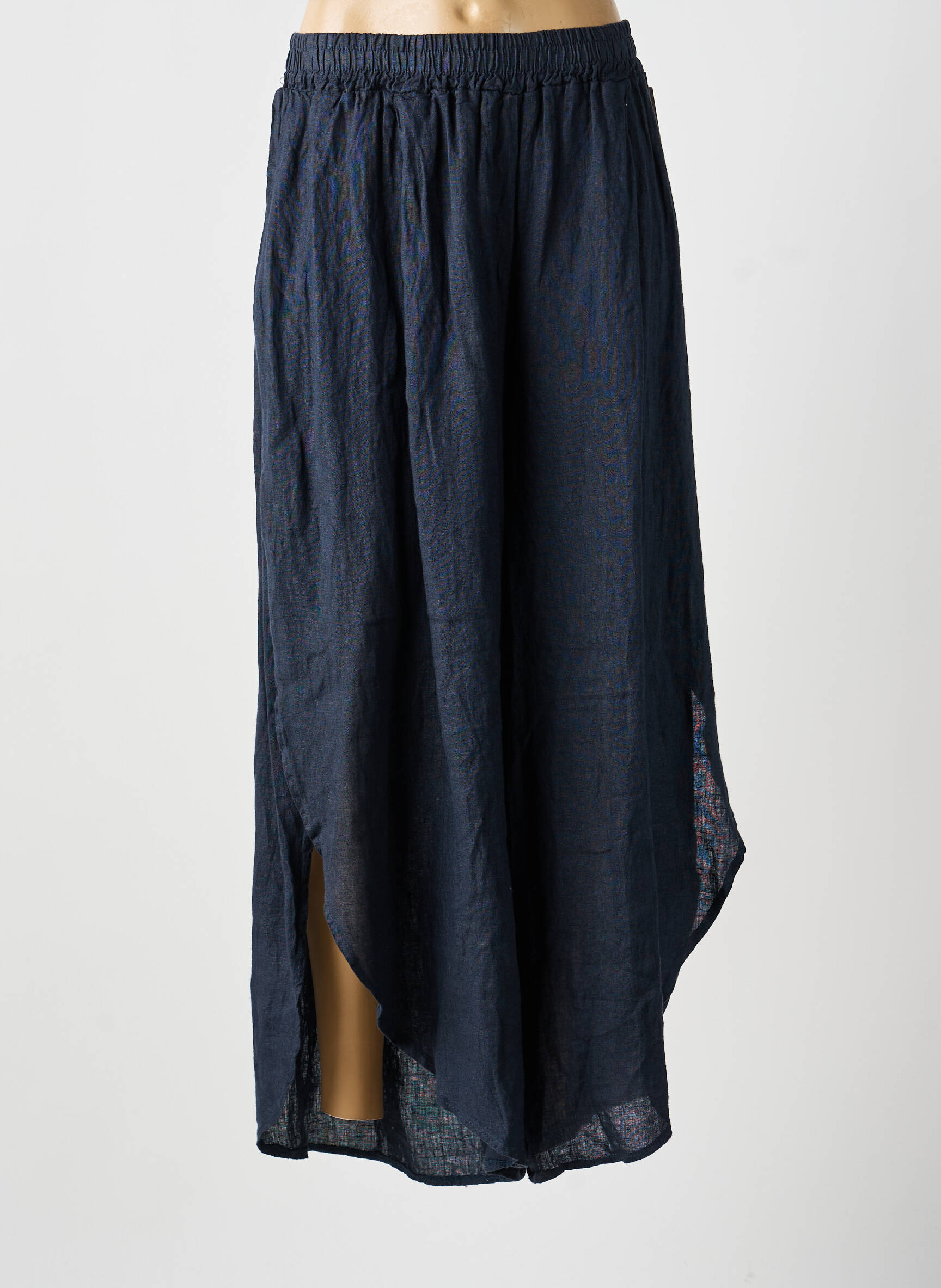 Pantalon large taille normale taille normale bleu PURO LINO femme