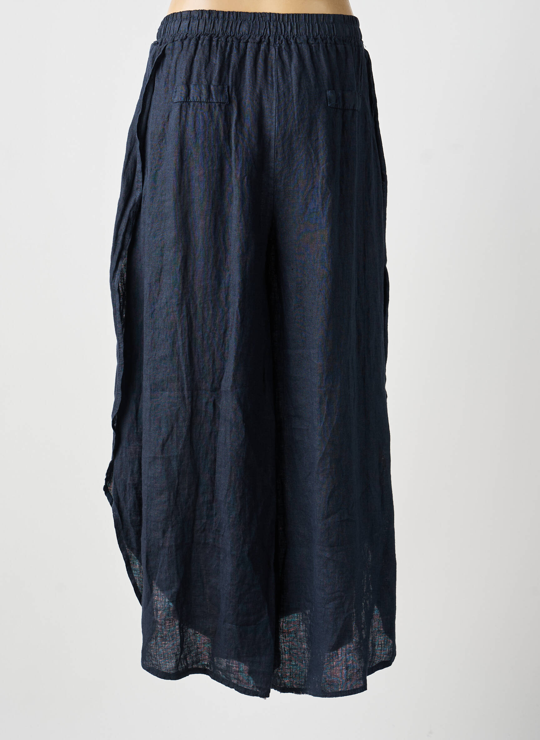 Pantalon large taille normale taille normale bleu PURO LINO femme