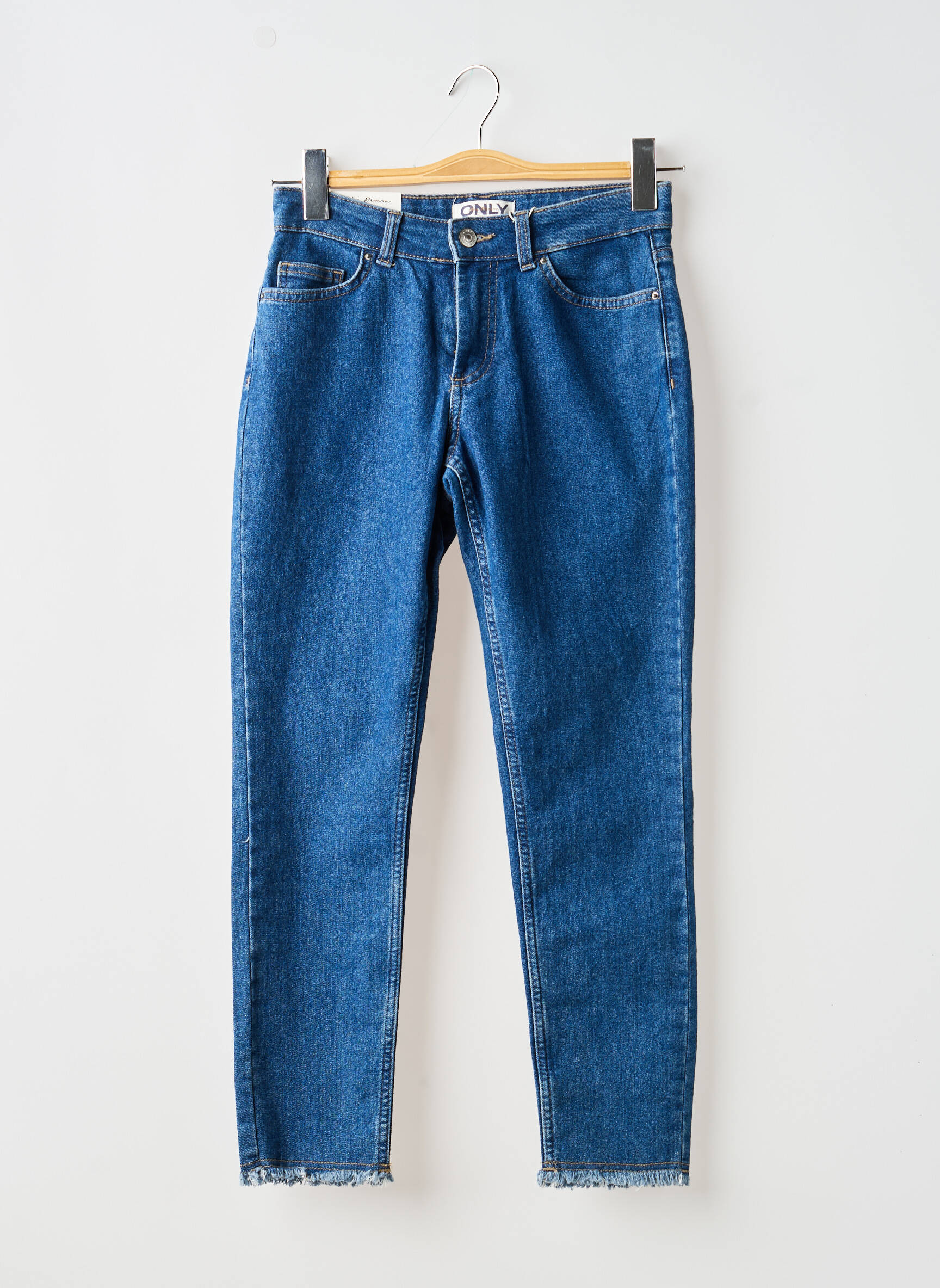Pantalon 7/8 stretch taille normale bleu ONLY femme