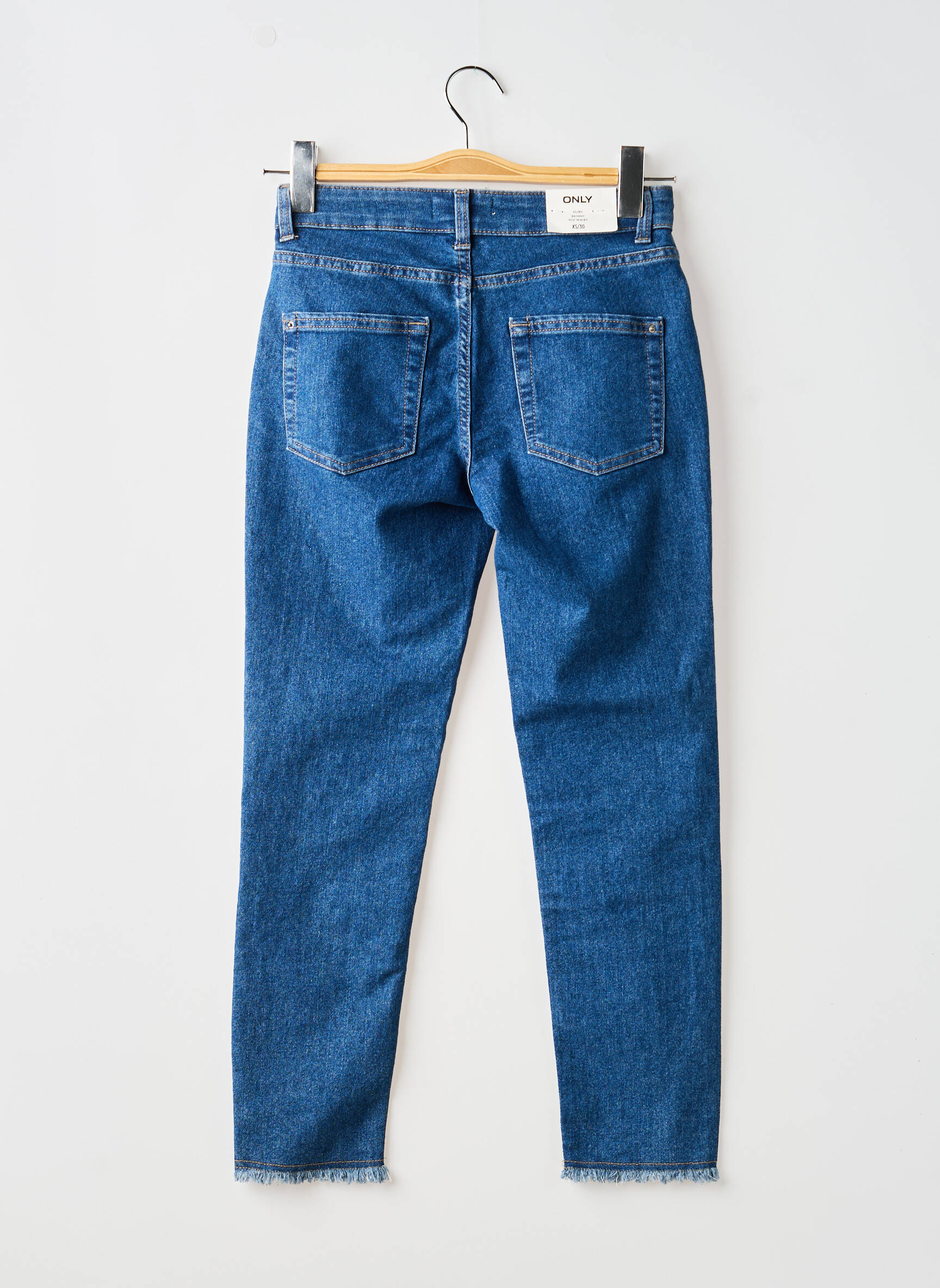 Pantalon 7/8 stretch taille normale bleu ONLY femme