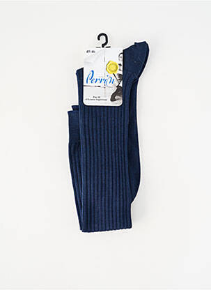 Chaussettes stretch bleu PERRIN homme