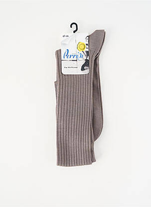 Chaussettes stretch gris PERRIN homme