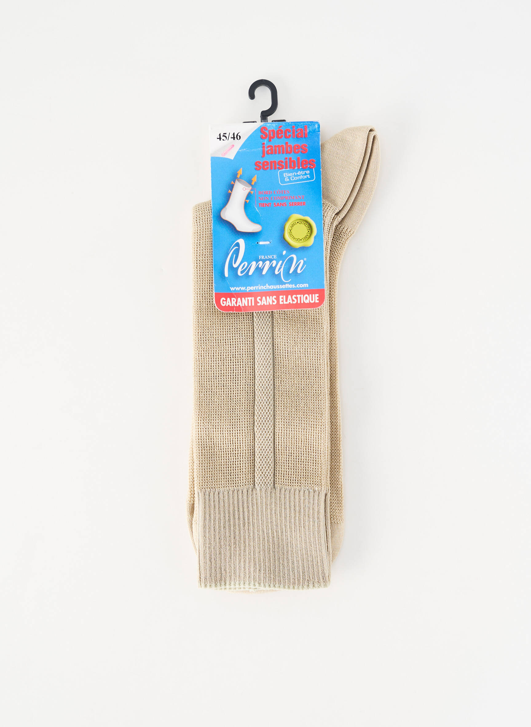 Chaussettes stretch beige PERRIN homme