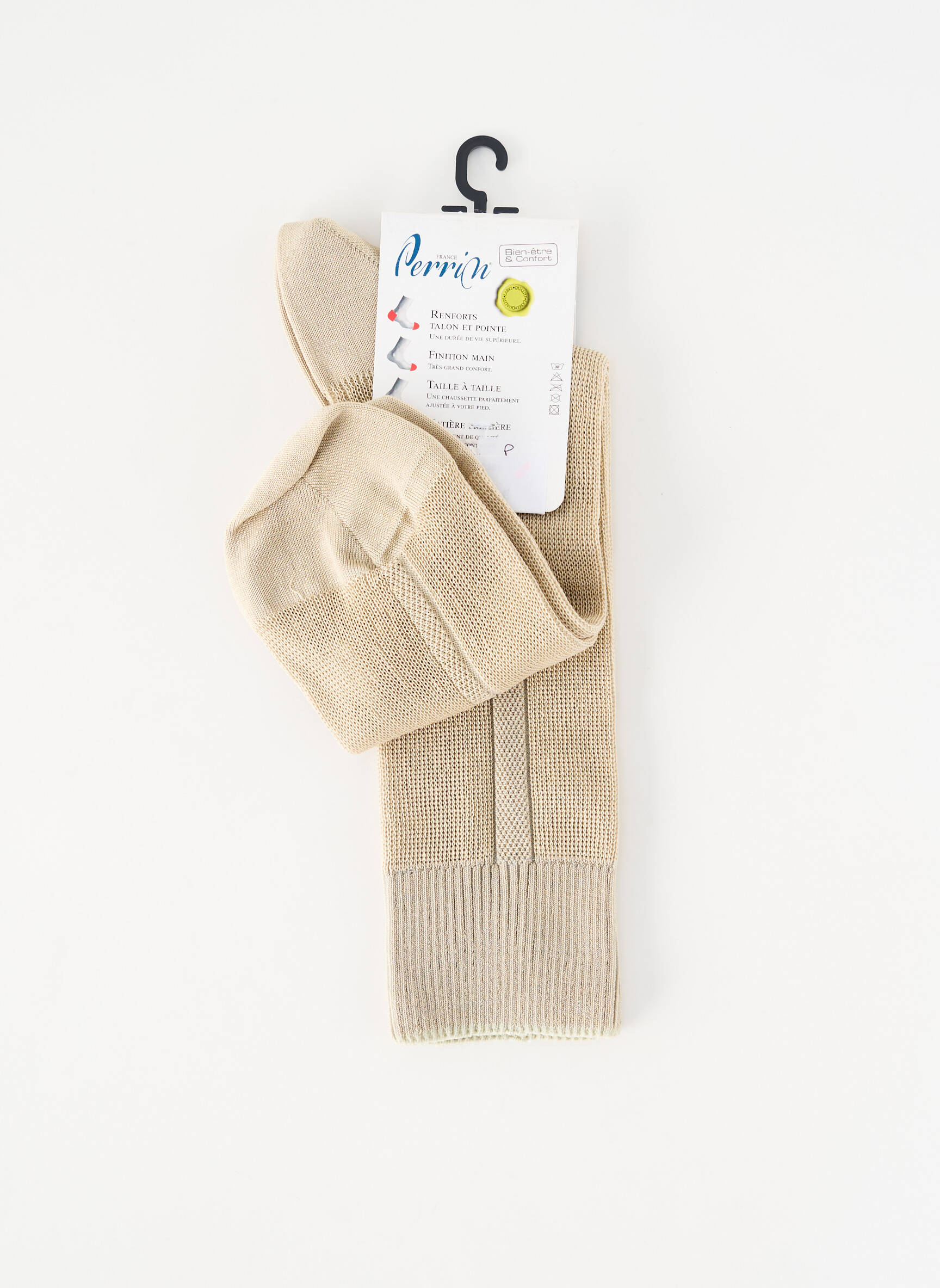 Chaussettes stretch beige PERRIN homme
