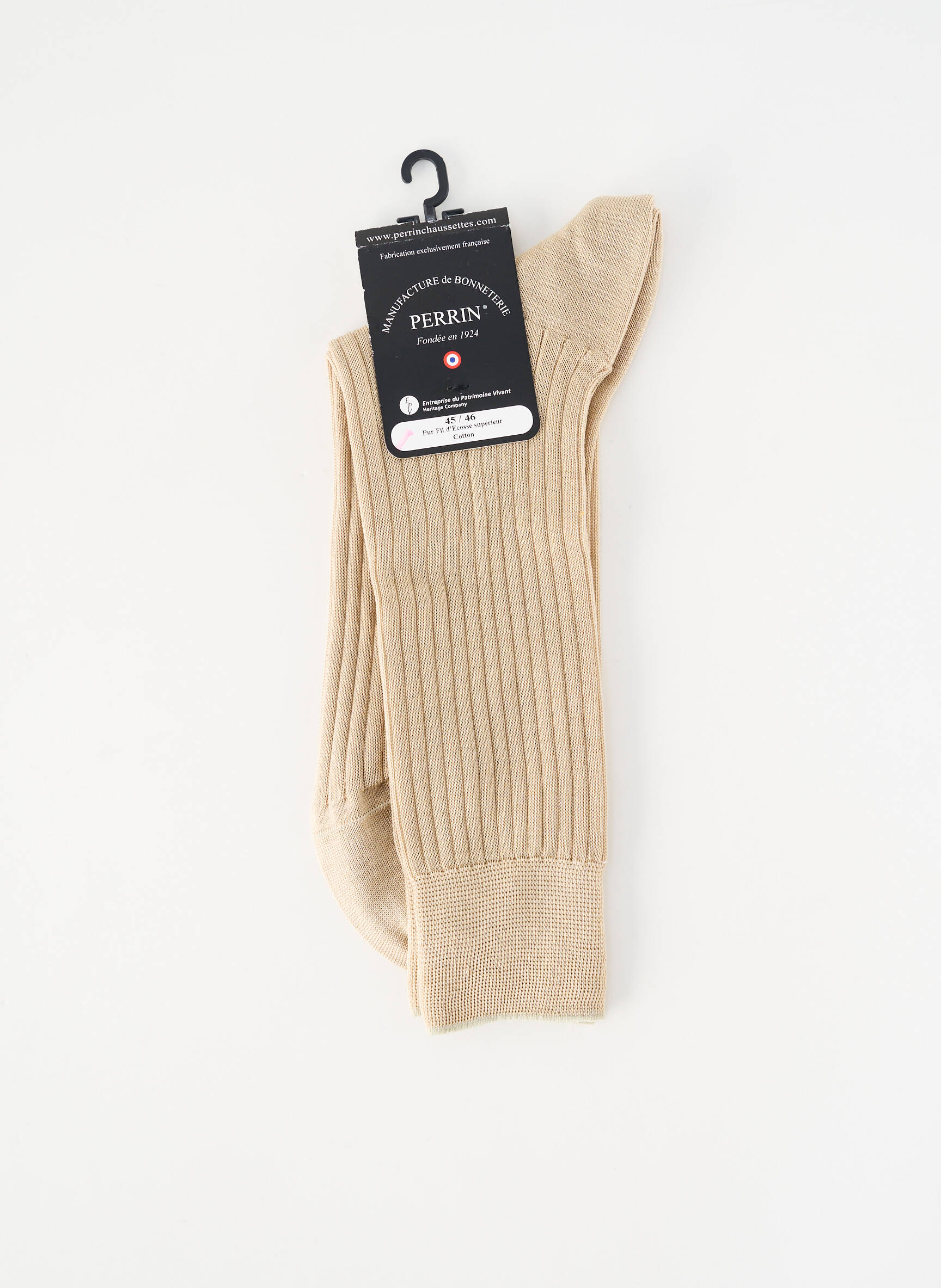 Chaussettes stretch beige PERRIN homme