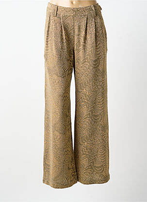 Pantalon large fermeture zip latéral taille normale or MOMONI femme
