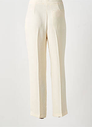 Pantalon droit tissage crêpe taille haute beige FORTE-FORTE femme