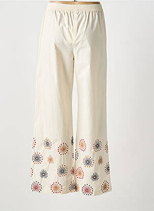 Pantalon large tissage popeline beige STELLA FOREST femme