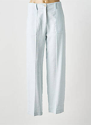 Pantalon droit taille à pinces taille haute bleu ATTIC AND BARN femme