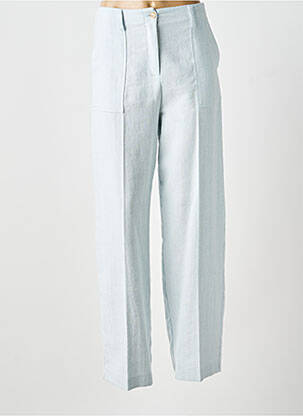Pantalon droit taille à pinces taille haute bleu ATTIC AND BARN femme