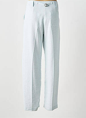 Pantalon droit taille à pinces taille haute bleu ATTIC AND BARN femme