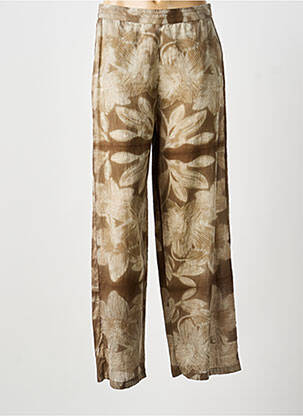 Pantalon large tissage popeline taille normale marron DIEGA femme