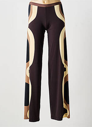 Pantalon large coupe fluide taille normale marron SIYU femme