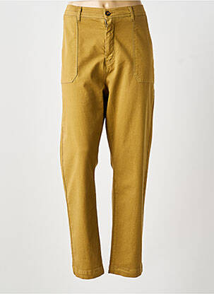 Pantalon droit stretch taille normale jaune HOD femme
