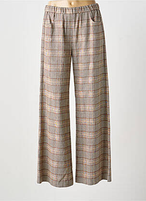 Pantalon large tissage popeline taille normale marron DIEGA femme