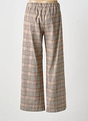 Pantalon large tissage popeline taille normale marron DIEGA femme