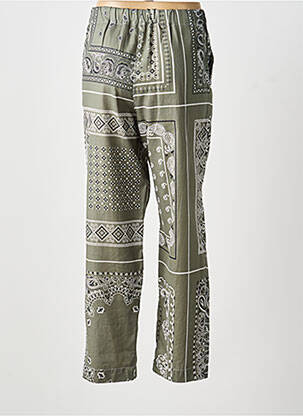 Pantalon droit tissage popeline taille normale vert DESTIN femme
