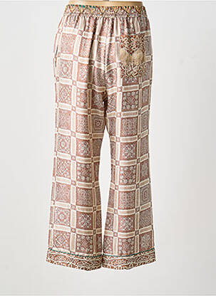 Pantalon large fermeture zippée sous rabat boutonné taille normale beige PIERRE LOUIS MASCIA femme