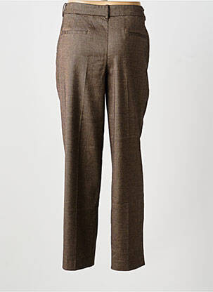 Pantalon droit taille à pinces taille basse marron JANE BLUE femme
