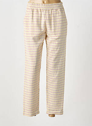 Pantalon droit tissage crêpe taille normale beige STELLA FOREST femme