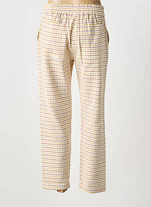 Pantalon droit tissage crêpe taille normale beige STELLA FOREST femme